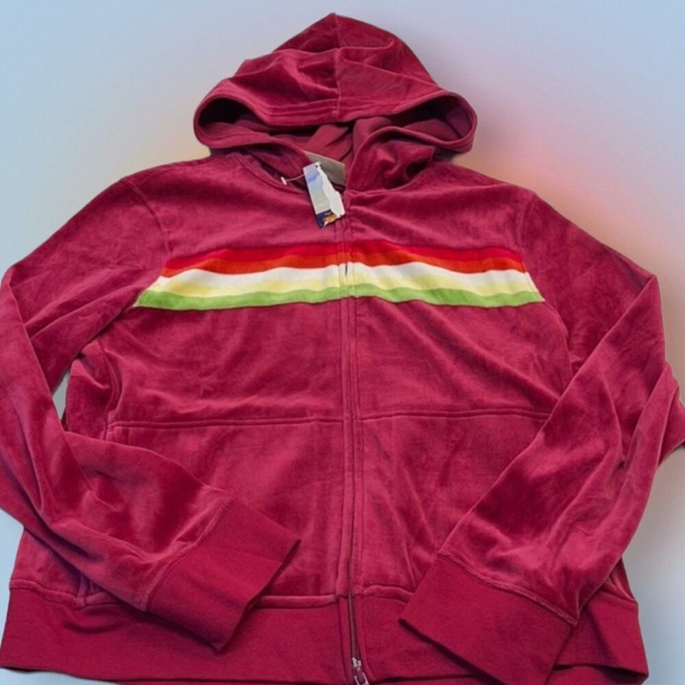 ROUTE 66 Women’s Large Zip Up Burgundy Sweatshirt